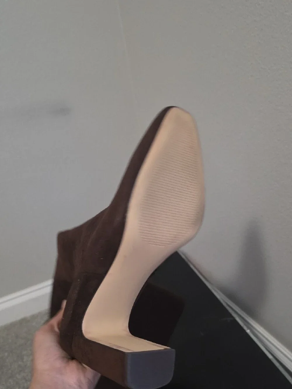 Madden Girl Dark Brown Suede Over-the-Knee Block Heel Boots